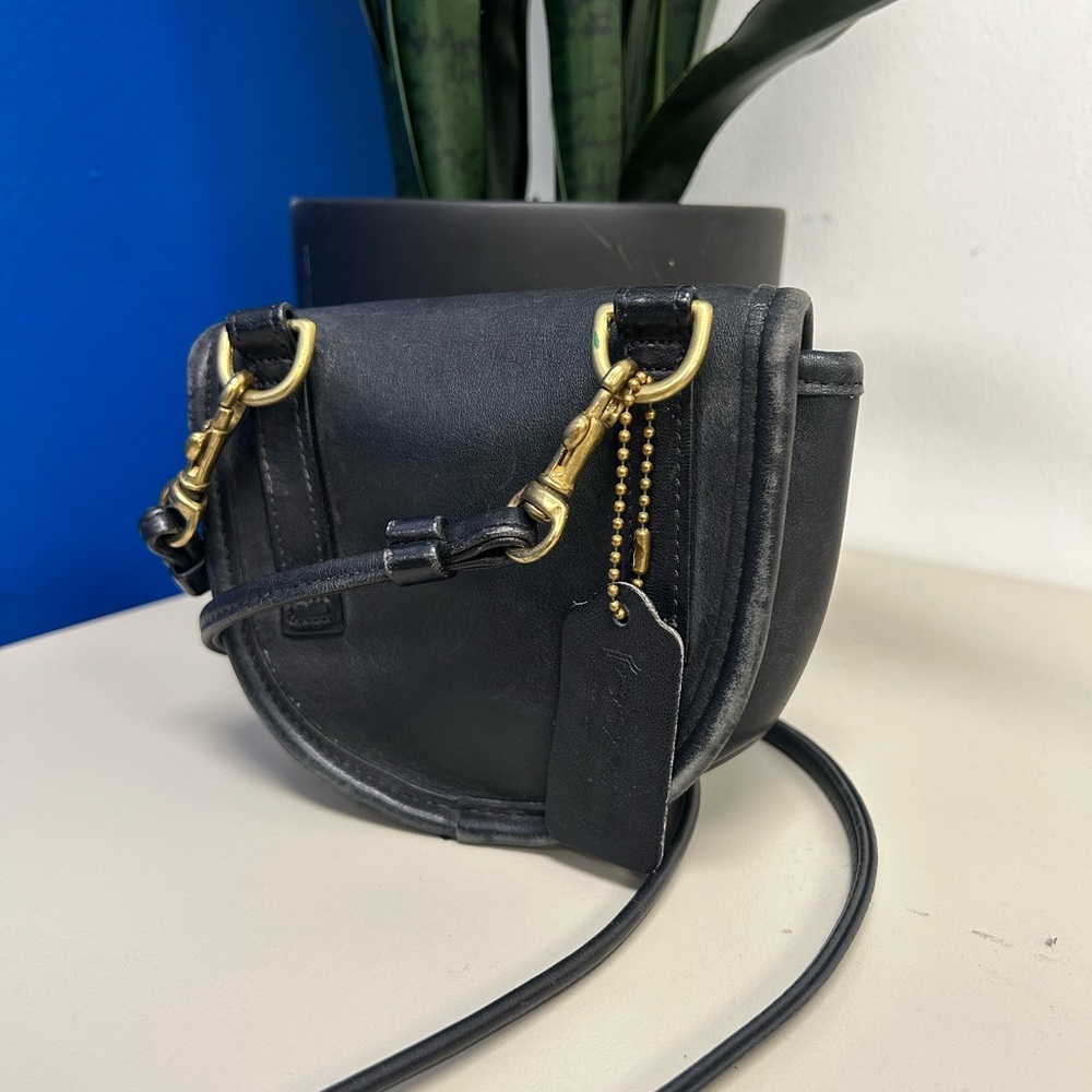 VTG 90s Coach Convertible MINI BELT BAG 9826 Black Crossbody Springlock - Picture 2 of 5